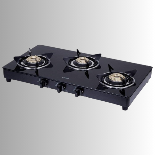 Elica Vetro Glass Top 3 Burner Gas Stove