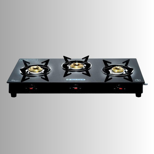 MILTON Premium 3 Burner Black gas stove
